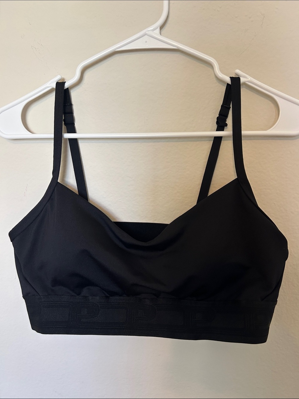 PINK Victoria's Secret Black Stretch Sports Bra with Adjustable Straps